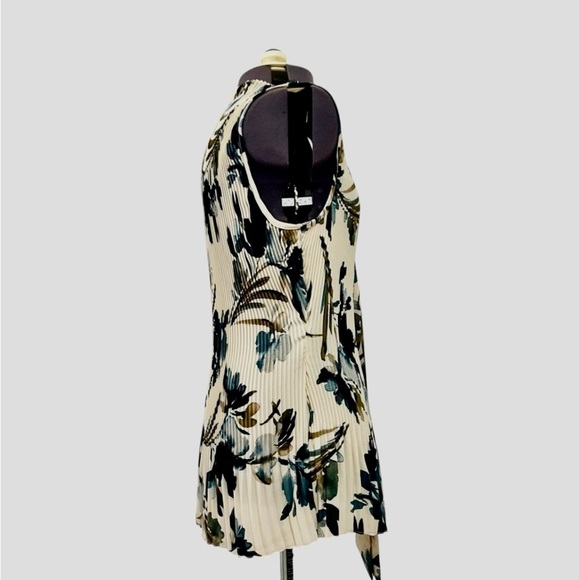 DKNY Pleated Floral-Print Sleeveless Blouse Size L - Picture 8 of 13
